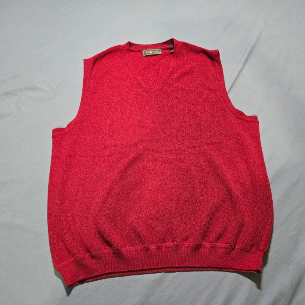 Vintage 90's Peru Unlimited Sweater Vest Mens XXL Red Alpaca Wool V-Neck Knit